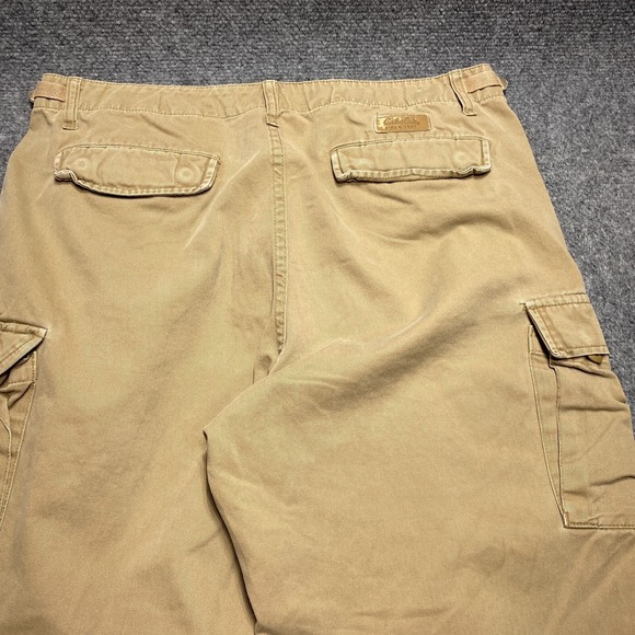 Cabelas Pants Men 38x36 Beige Cargo Pocket Straight Hiking Fishing - Picture 10 of 12